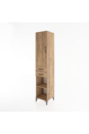 Hyperion Dolap 3 Raflı 2 Çekmeceli Tek Askılı 44x44x221 Çam-Çam