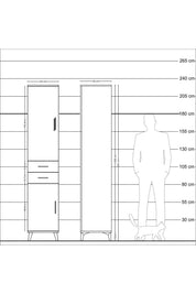 Hyperion Dolap 4 Raflı 2 Çekmeceli 2 Kapaklı 44x44x221 Aytaşı-Çam