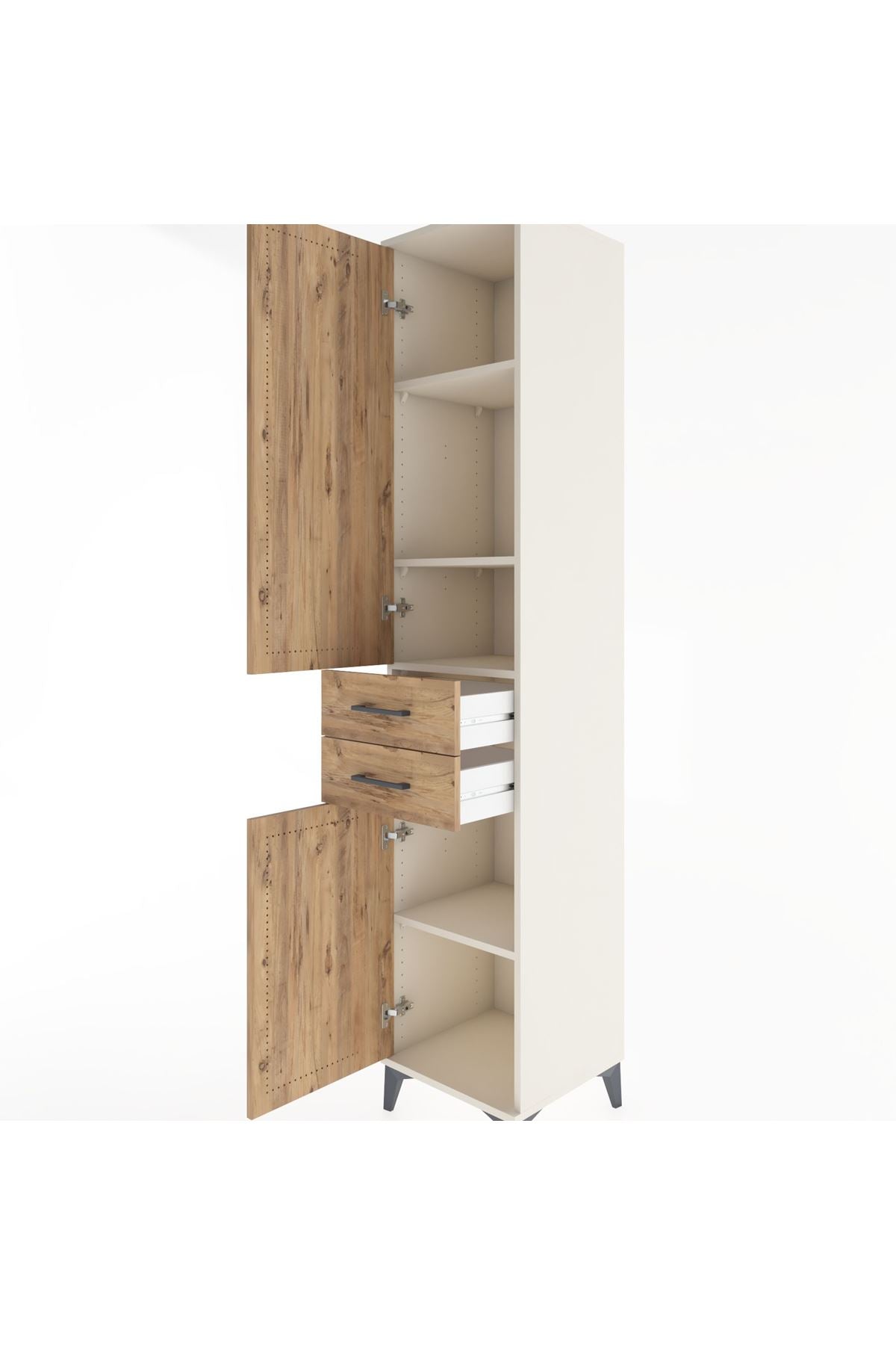 Hyperion Dolap 4 Raflı 2 Çekmeceli 2 Kapaklı 44x44x221 Aytaşı-Çam