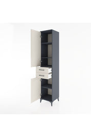 Hyperion Dolap 4 Raflı 2 Çekmeceli 2 Kapaklı 44x44x221 Antrasit-Aytaşı