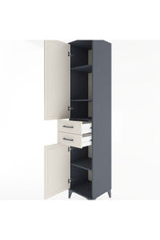 Hyperion Dolap 4 Raflı 2 Çekmeceli 2 Kapaklı 44x44x221 Antrasit-Aytaşı