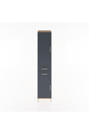 Hyperion Dolap 4 Raflı 2 Çekmeceli 2 Kapaklı 44x44x221 Çam-Antrasit