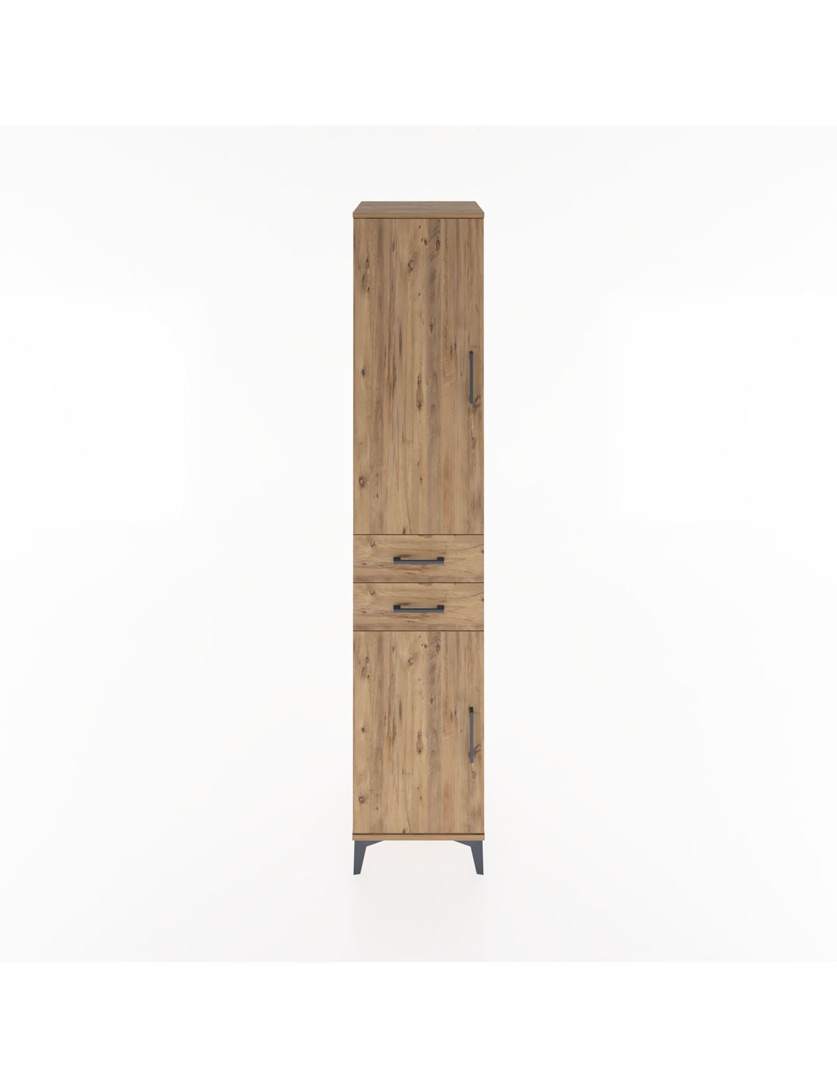 Hyperion Dolap 4 Raflı 2 Çekmeceli 2 Kapaklı 44x44x221 Çam-Çam