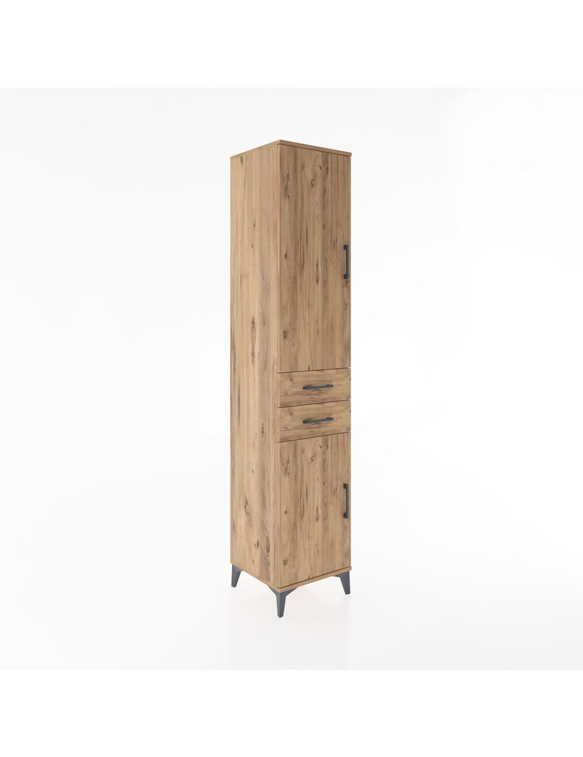 Hyperion Dolap 4 Raflı 2 Çekmeceli 2 Kapaklı 44x44x221 Çam-Çam