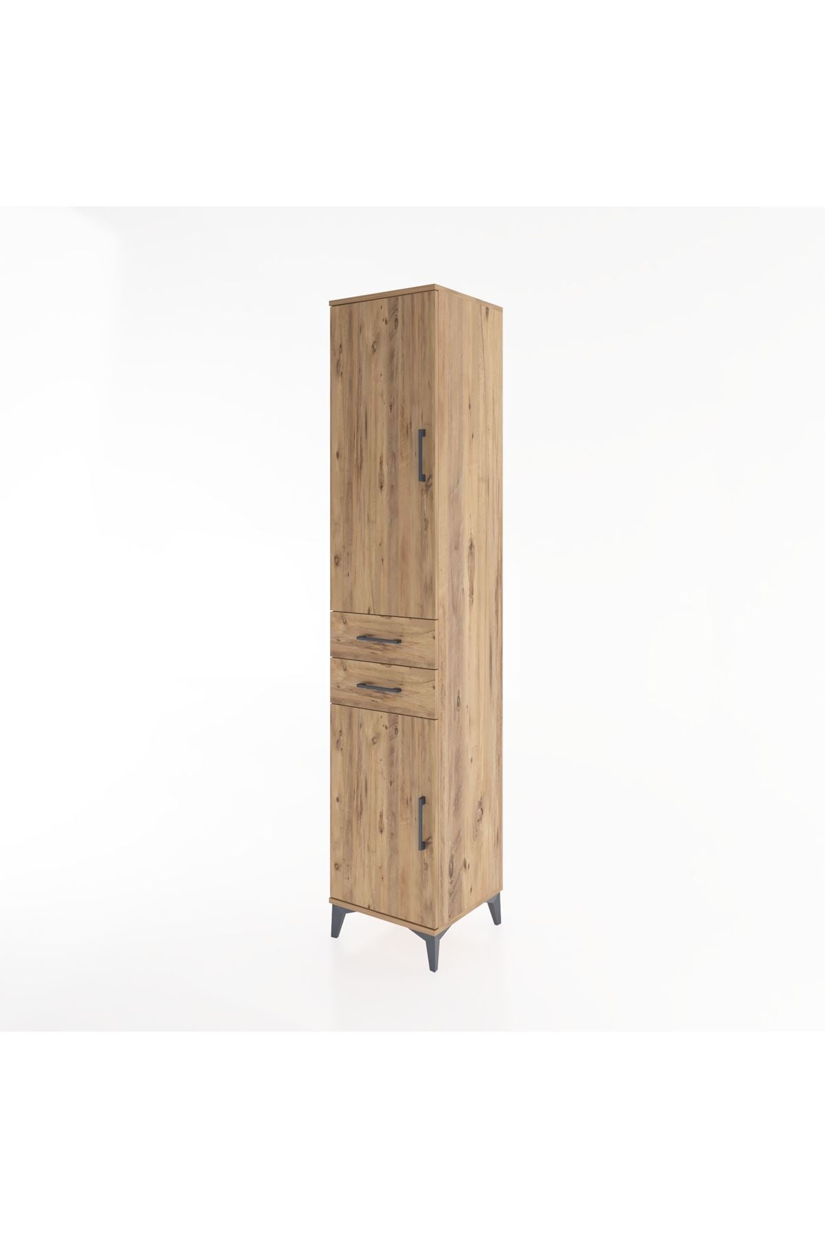 Hyperion Dolap 4 Raflı 2 Çekmeceli 2 Kapaklı 44x44x221 Çam-Çam