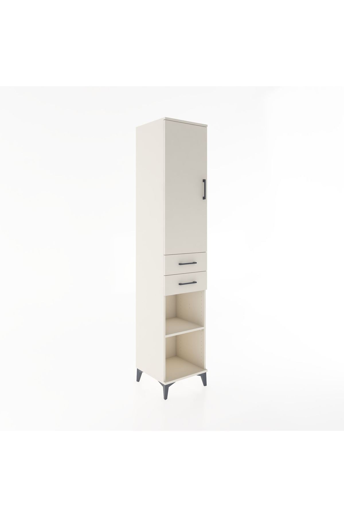 Hyperion Dolap 4 Raflı 2 Çekmeceli Tek Kapaklı 44x44x221 - S61M185V1B