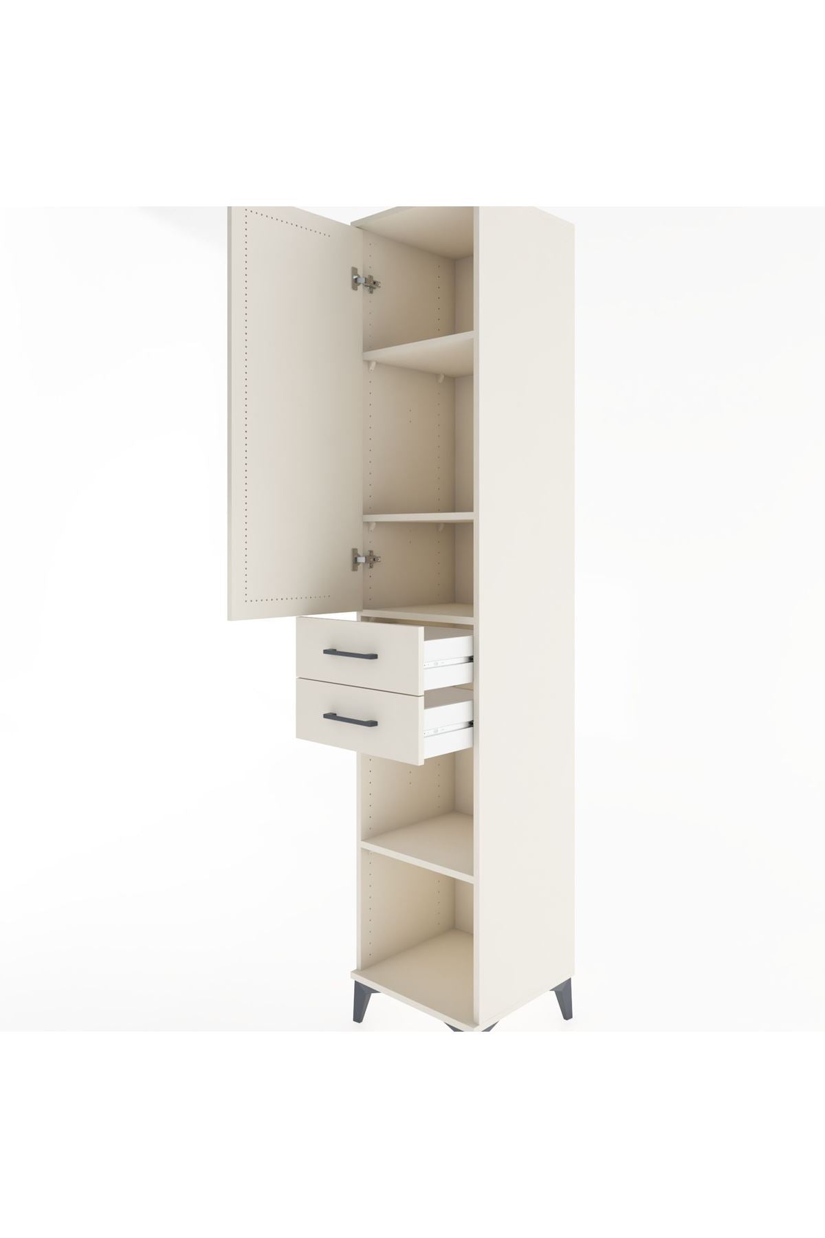 Hyperion Dolap 4 Raflı 2 Çekmeceli Tek Kapaklı 44x44x221 - S61M185V1B