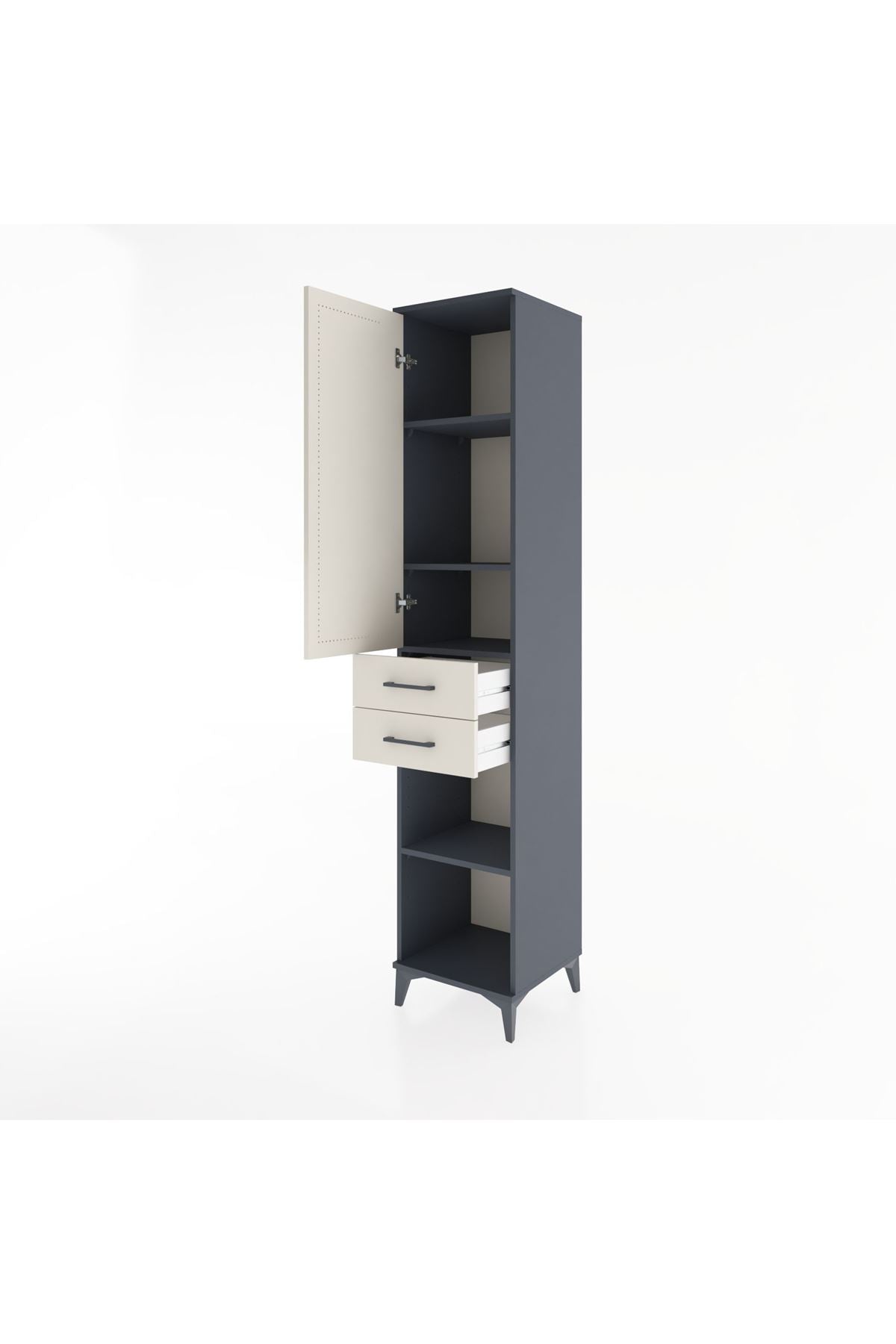 Hyperion Dolap 4 Raflı 2 Çekmeceli Tek Kapaklı 44x44x221 - S61M185V4B