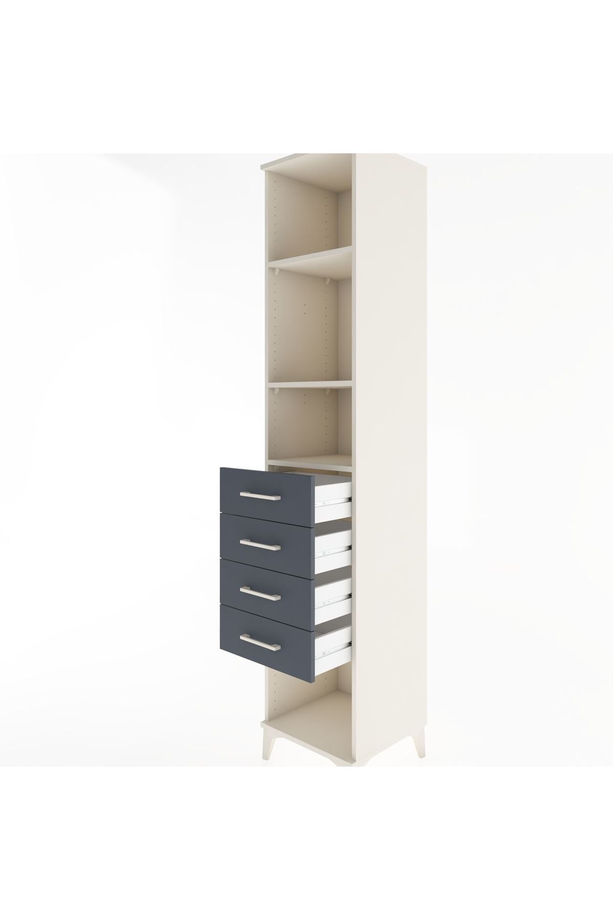Hyperion Dolap 3 Raflı 4 Çekmeceli 44x44x221 - S61M190V2B