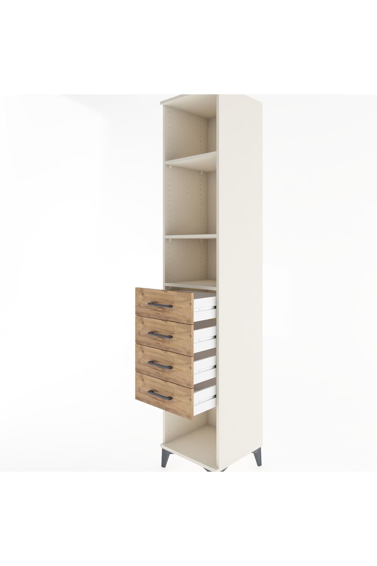 Hyperion Dolap 3 Raflı 4 Çekmeceli 44x44x221 - S61M190V3B