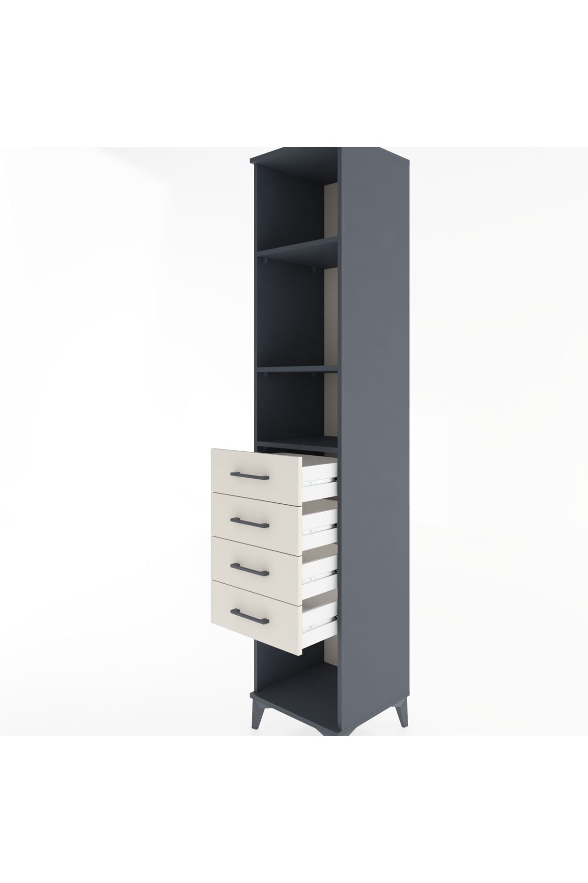 Hyperion Dolap 3 Raflı 4 Çekmeceli 44x44x221 - S61M190V4B