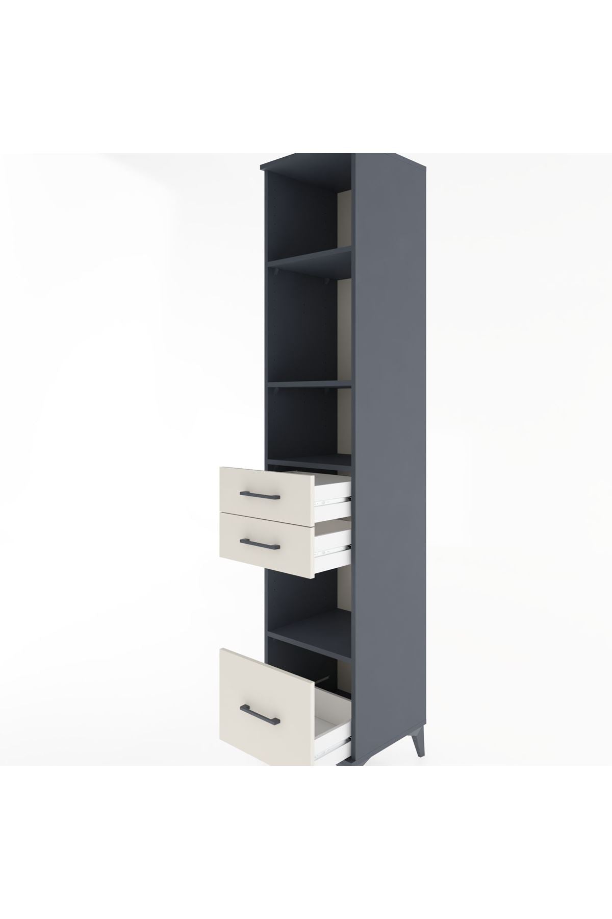 Hyperion Dolap 4 Raflı 3 Çekmeceli 44x44x221 - S61M191V4B