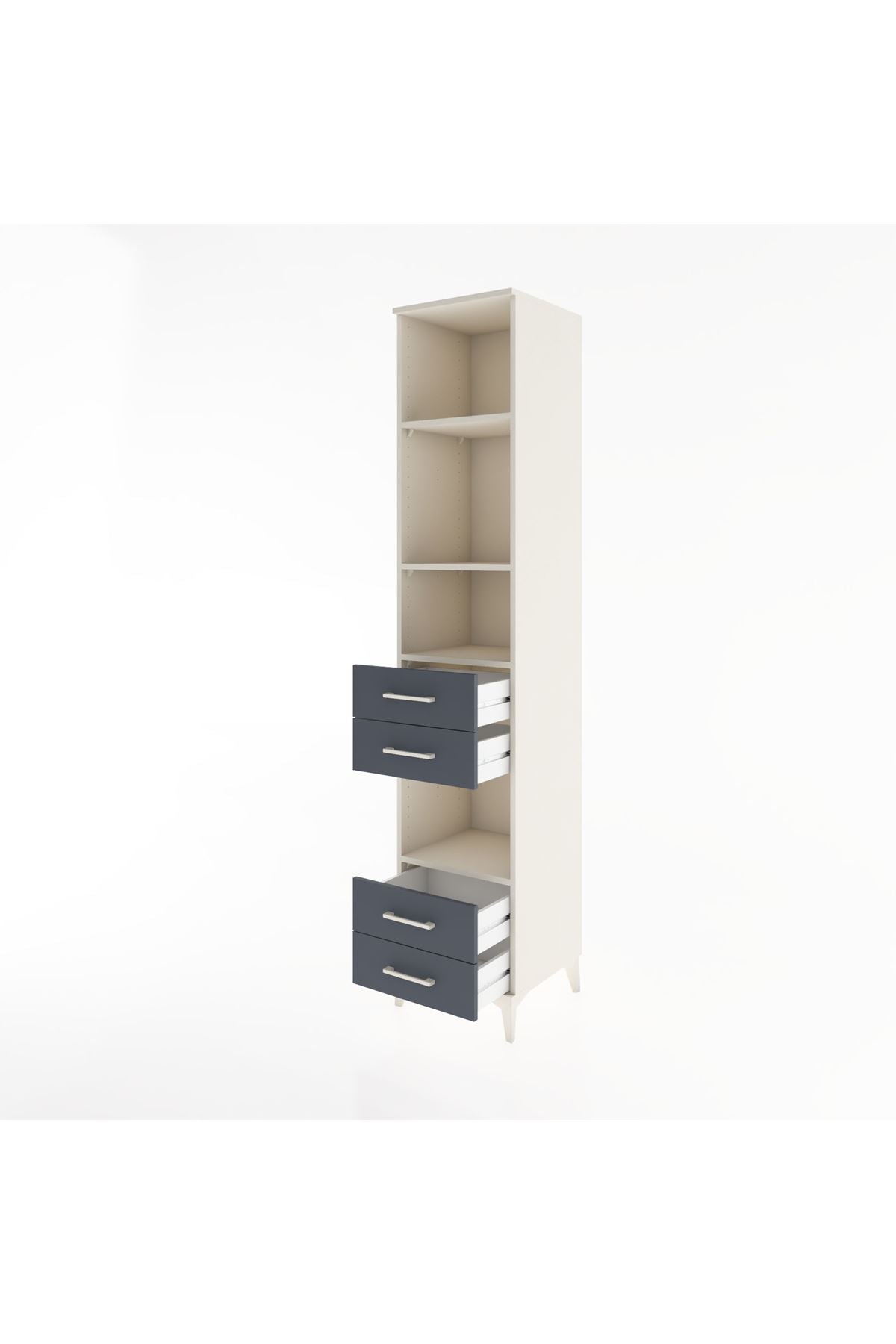 Hyperion Dolap 4 Raflı 4 Çekmeceli 44x44x221 Aytaşı-Antrasit