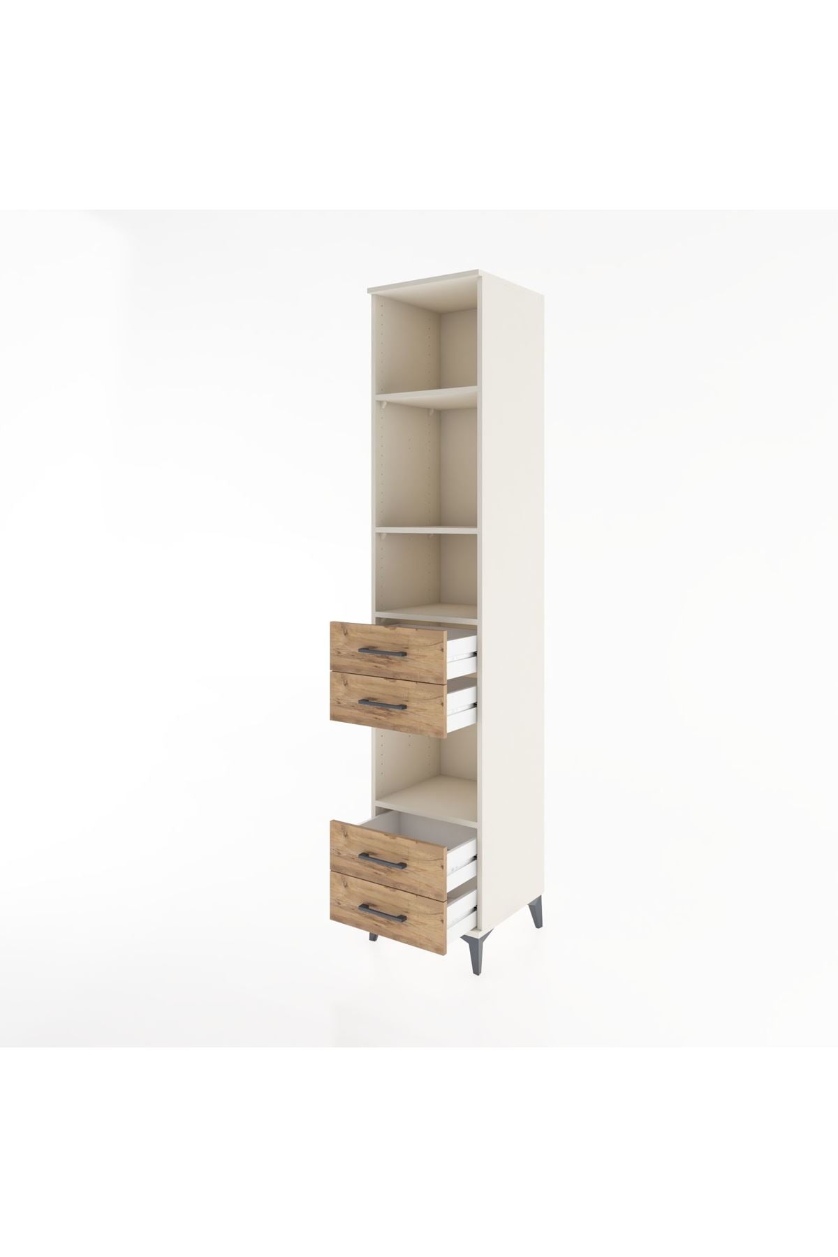 Hyperion Dolap 4 Raflı 4 Çekmeceli 44x44x221 Aytaşı-Çam