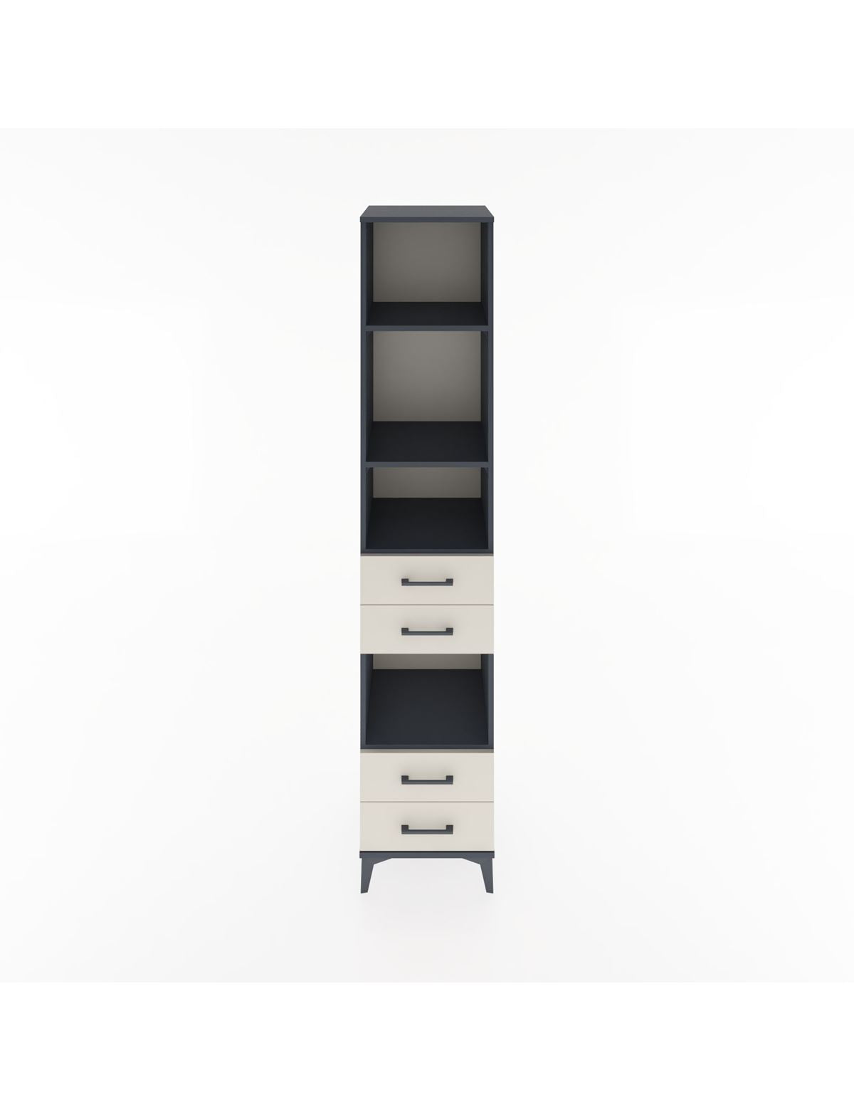 Hyperion Dolap 4 Raflı 4 Çekmeceli 44x44x221 Antrasit-Aytaşı