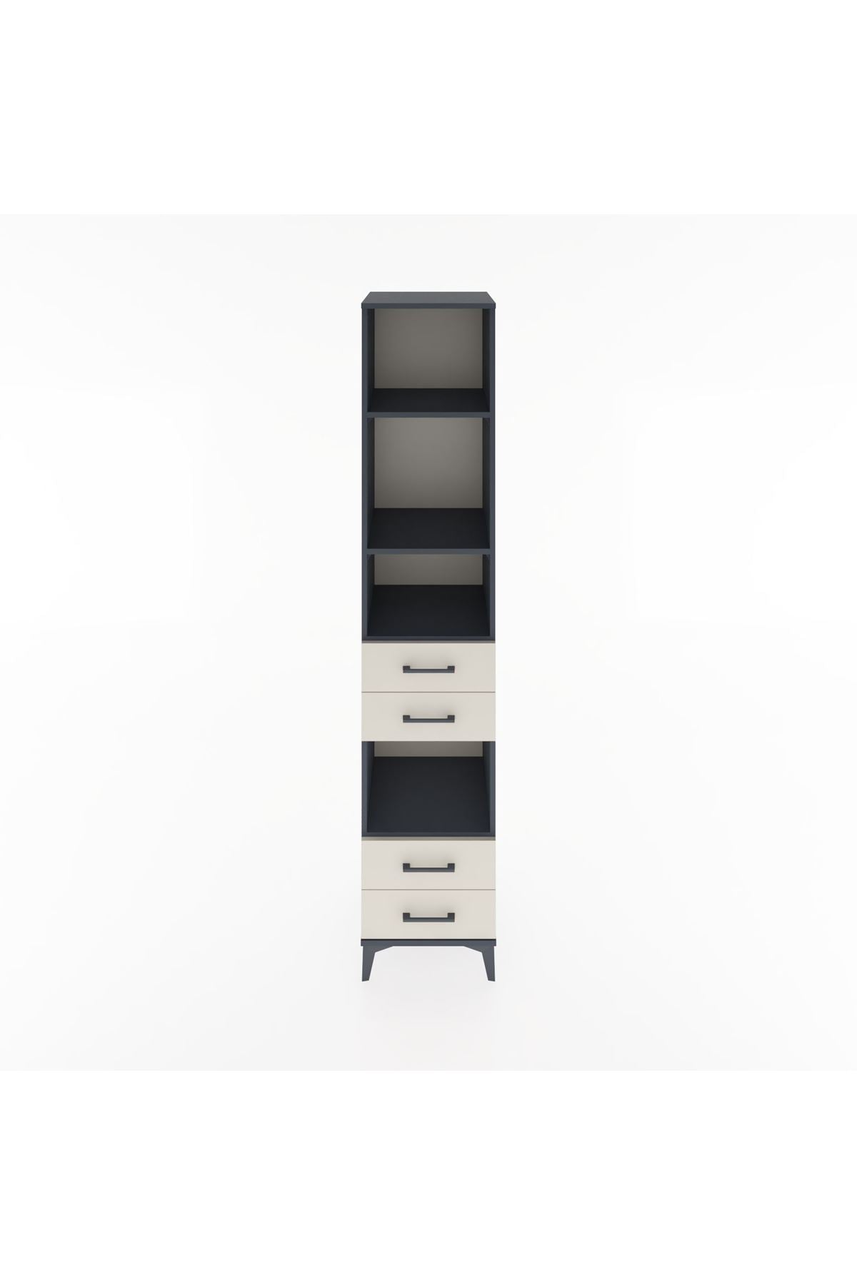 Hyperion Dolap 4 Raflı 4 Çekmeceli 44x44x221 Antrasit-Aytaşı