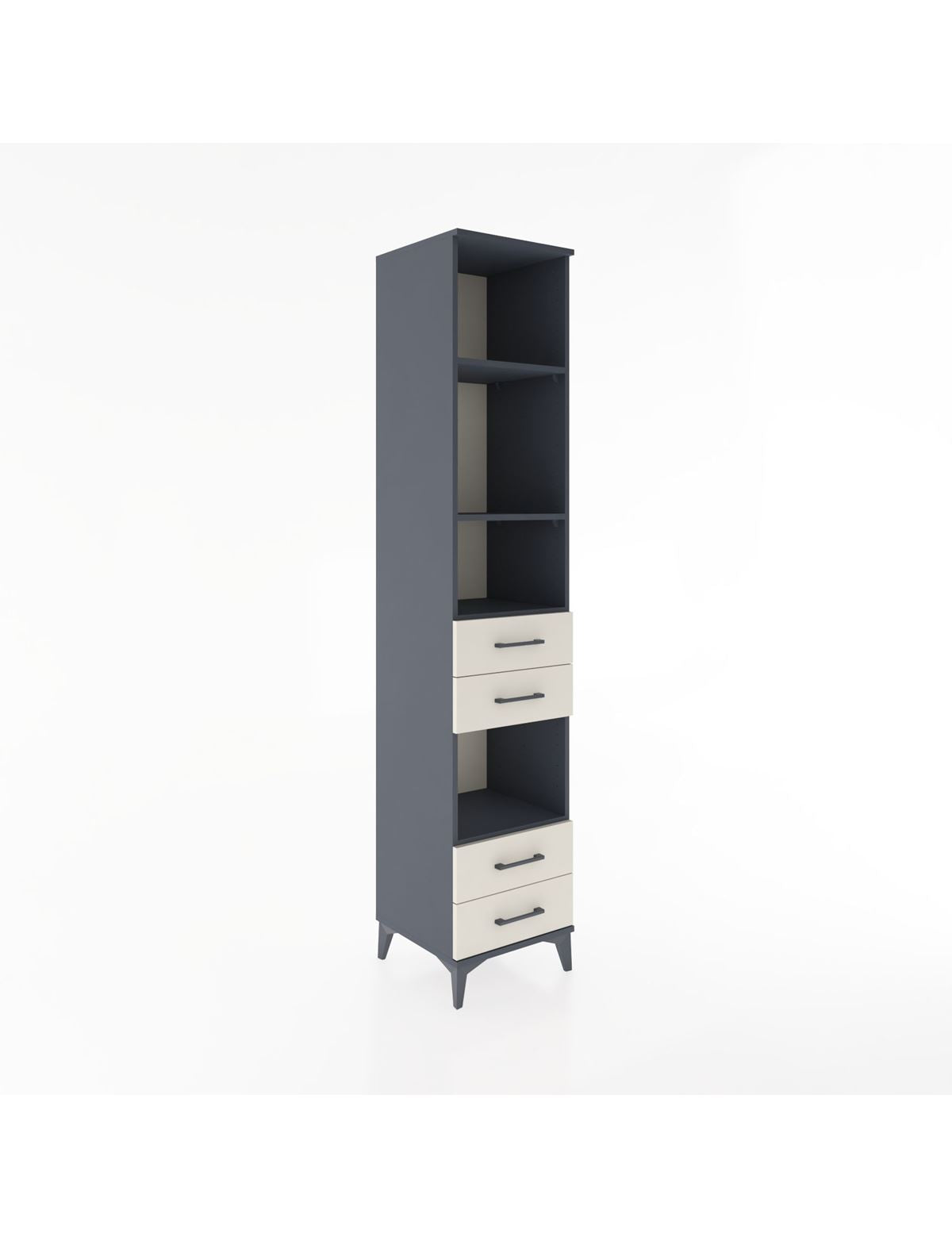 Hyperion Dolap 4 Raflı 4 Çekmeceli 44x44x221 Antrasit-Aytaşı