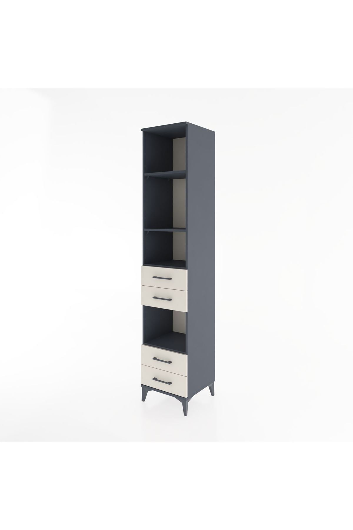 Hyperion Dolap 4 Raflı 4 Çekmeceli 44x44x221 Antrasit-Aytaşı