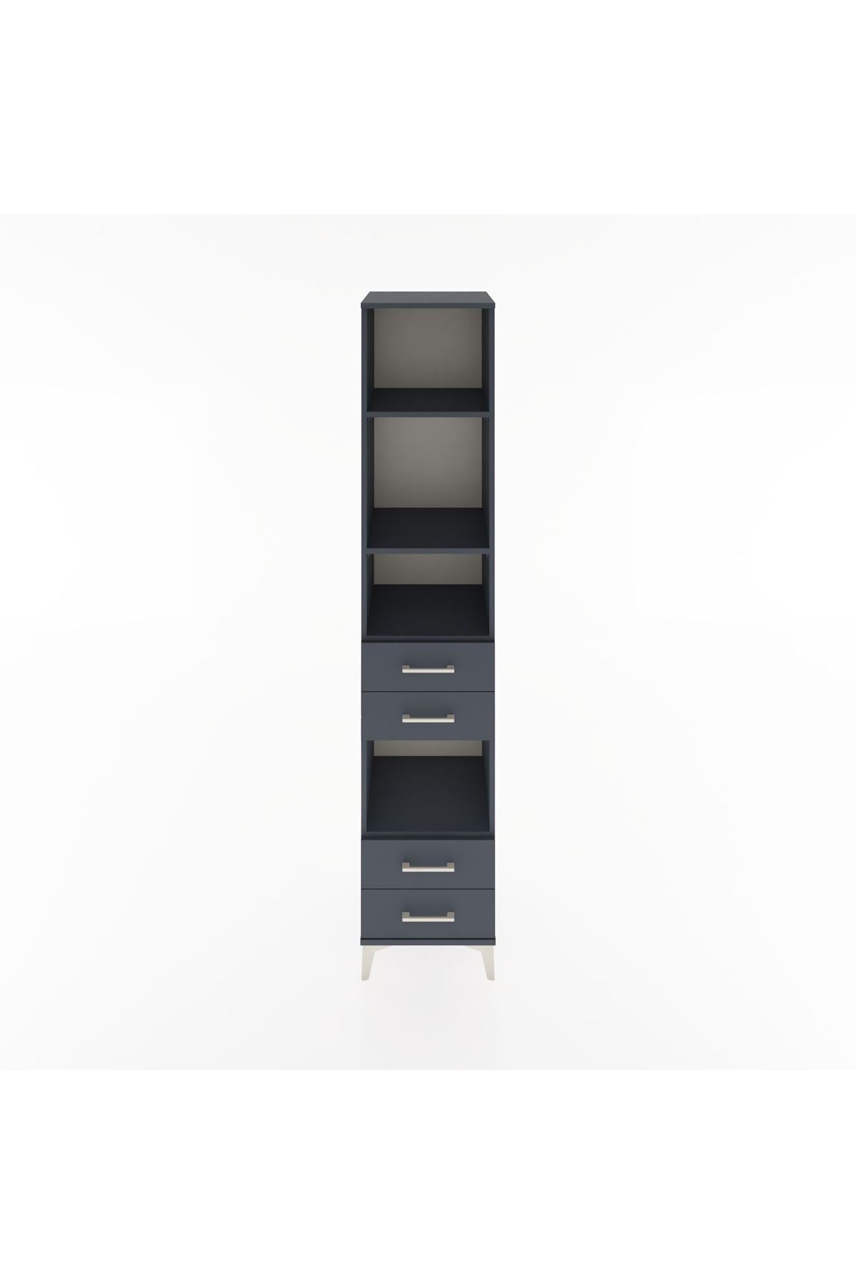 Hyperion Dolap 4 Raflı 4 Çekmeceli 44x44x221 Antrasit-Antrasit