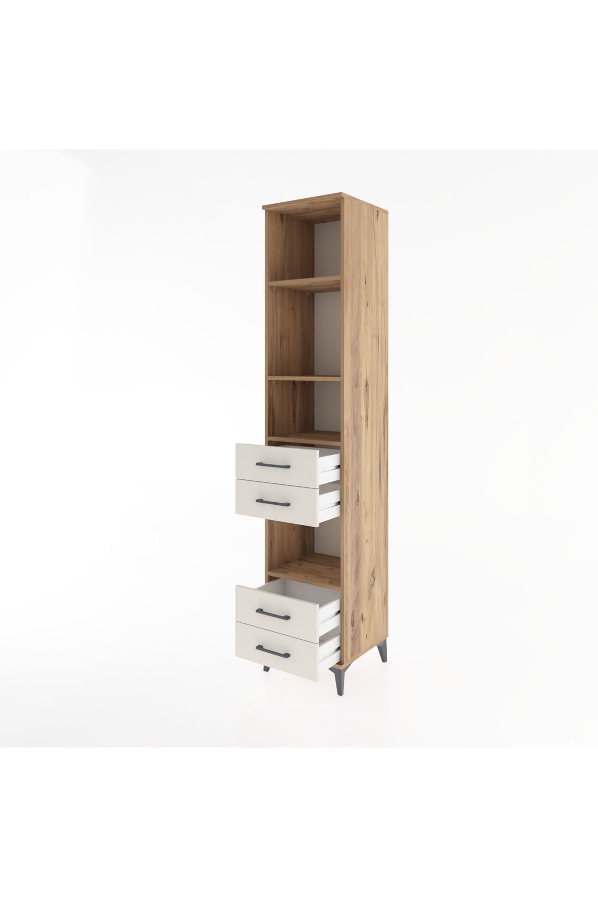 Hyperion Dolap 4 Raflı 4 Çekmeceli 44x44x221 Çam-Aytaşı