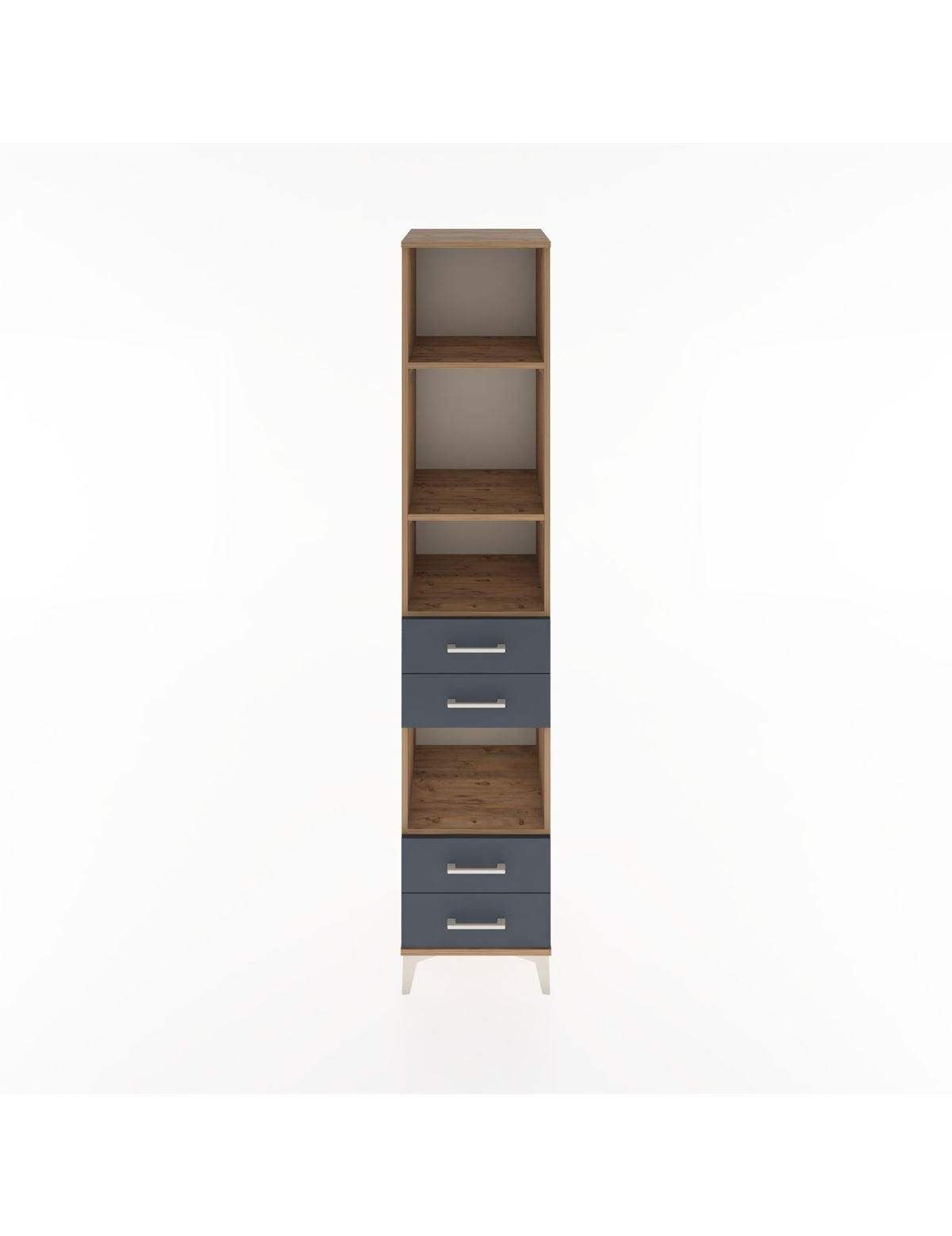 Hyperion Dolap 4 Raflı 4 Çekmeceli 44x44x221 Çam-Antrasit