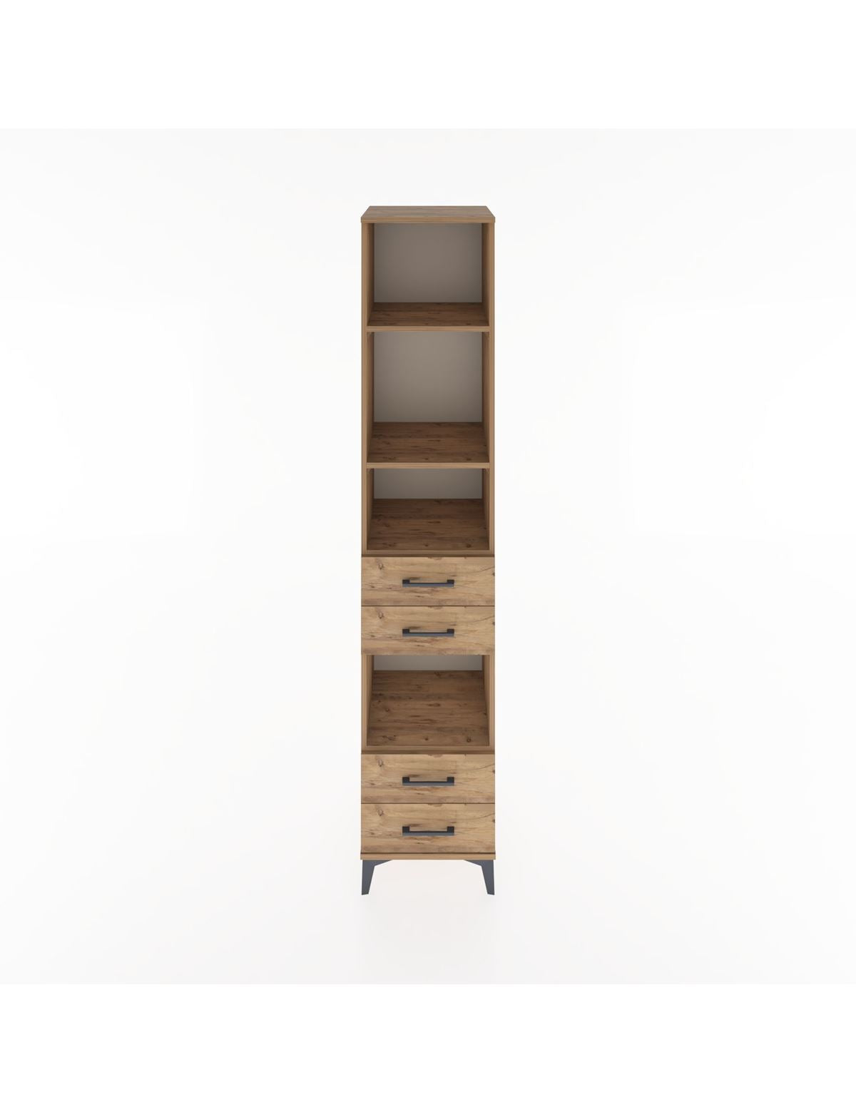 Hyperion Dolap 4 Raflı 4 Çekmeceli 44x44x221 Çam-Çam