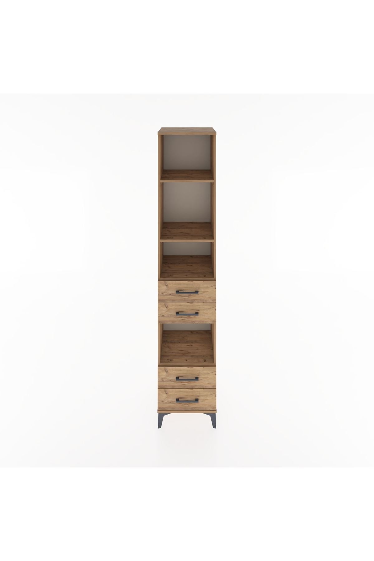 Hyperion Dolap 4 Raflı 4 Çekmeceli 44x44x221 Çam-Çam