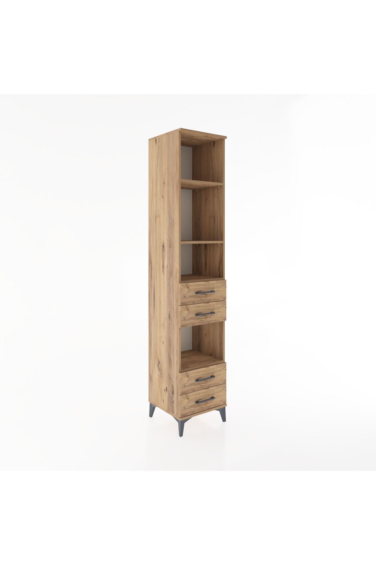 Hyperion Dolap 4 Raflı 4 Çekmeceli 44x44x221 Çam-Çam