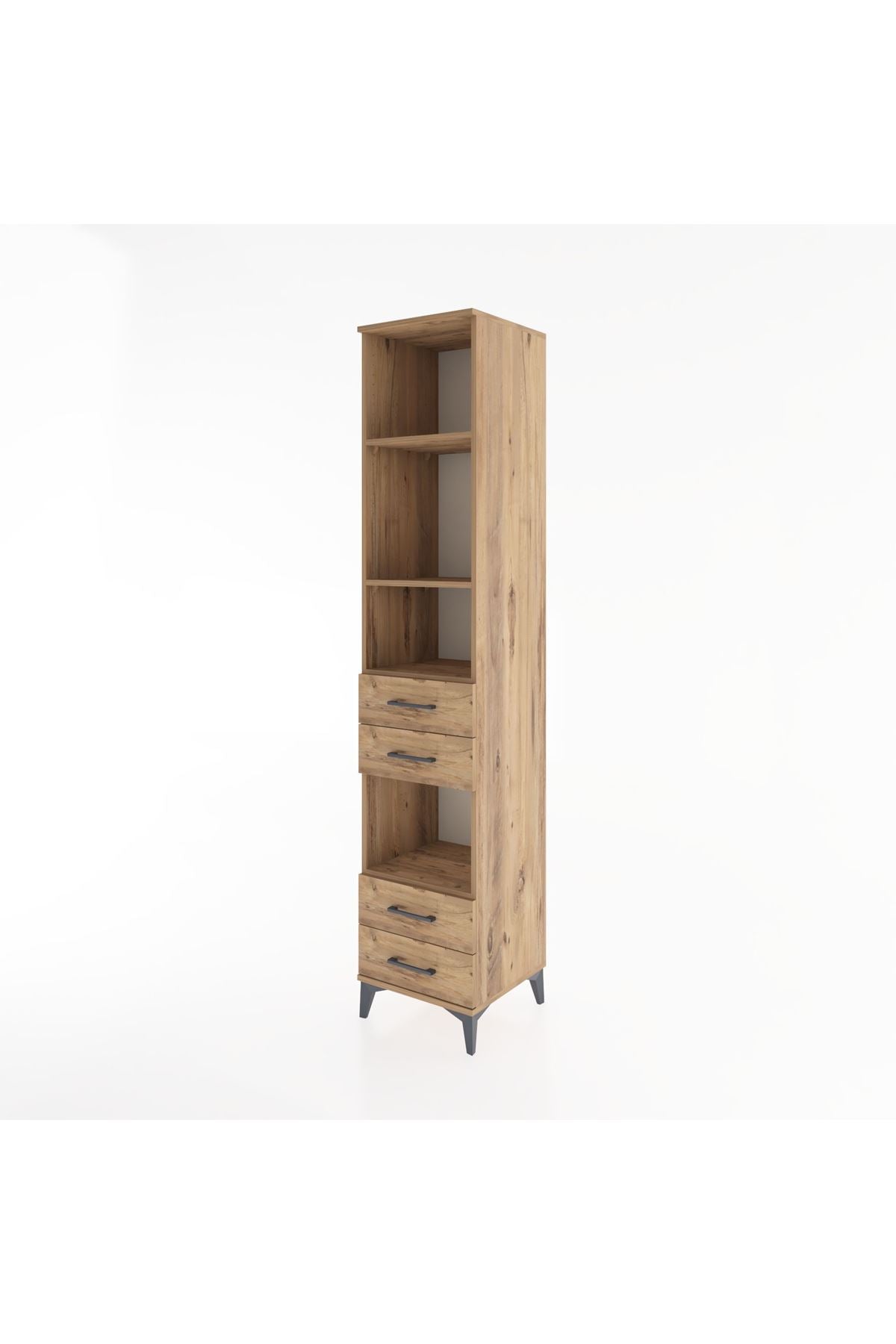 Hyperion Dolap 4 Raflı 4 Çekmeceli 44x44x221 Çam-Çam