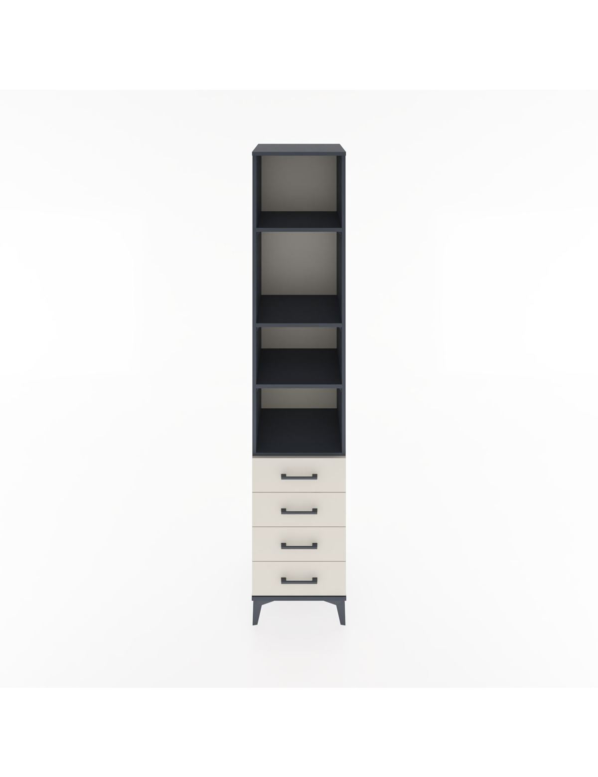 Hyperion Dolap 4 Raflı 4 Çekmeceli 44x44x221 Antrasit-Aytaşı