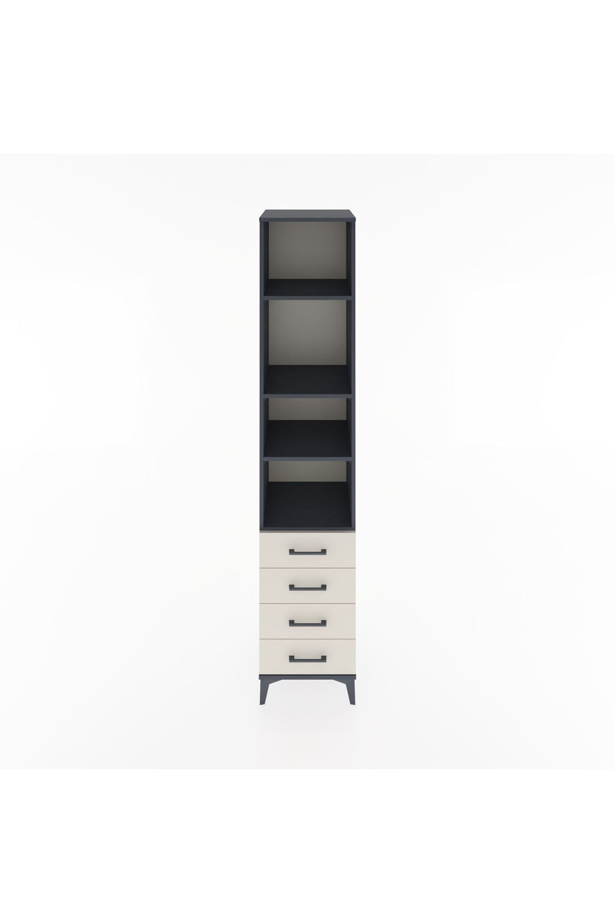 Hyperion Dolap 4 Raflı 4 Çekmeceli 44x44x221 Antrasit-Aytaşı
