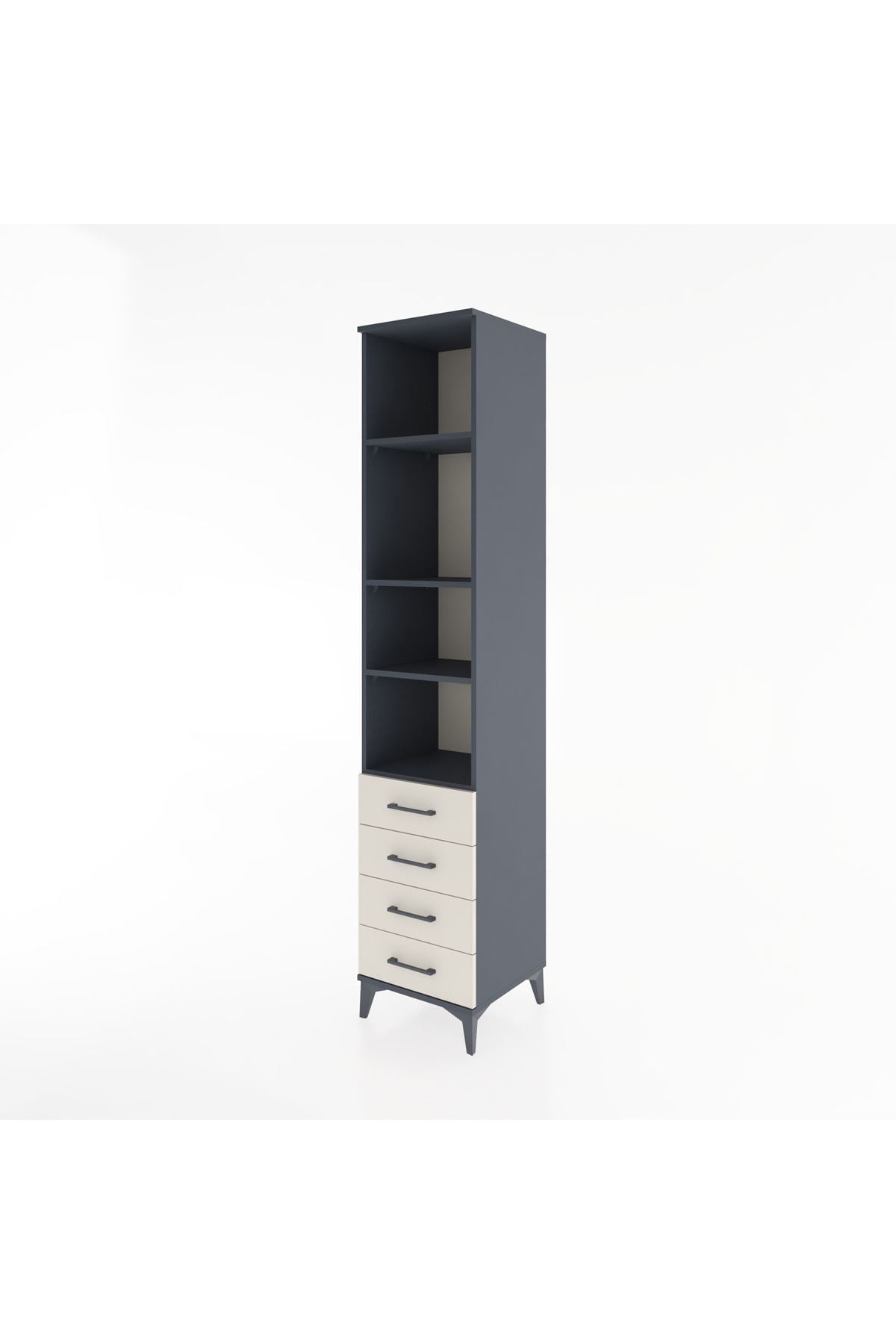 Hyperion Dolap 4 Raflı 4 Çekmeceli 44x44x221 Antrasit-Aytaşı