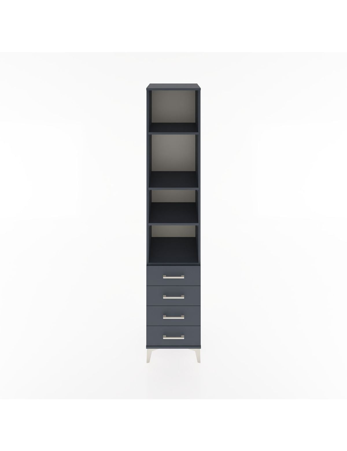 Hyperion Dolap 4 Raflı 4 Çekmeceli 44x44x221 Antrasit-Antrasit