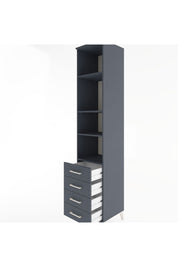 Hyperion Dolap 4 Raflı 4 Çekmeceli 44x44x221 Antrasit-Antrasit