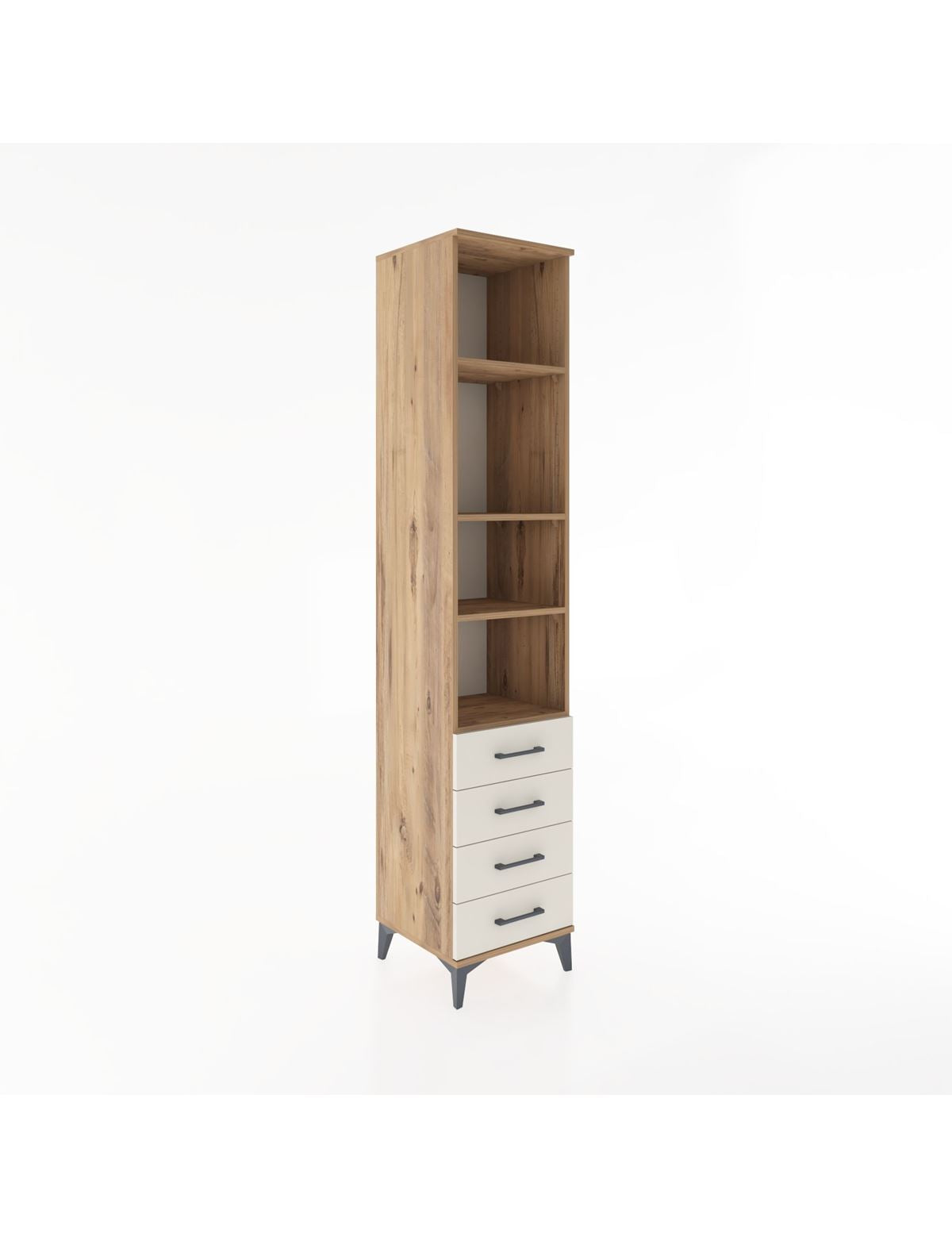 Hyperion Dolap 4 Raflı 4 Çekmeceli 44x44x221 Çam-Aytaşı