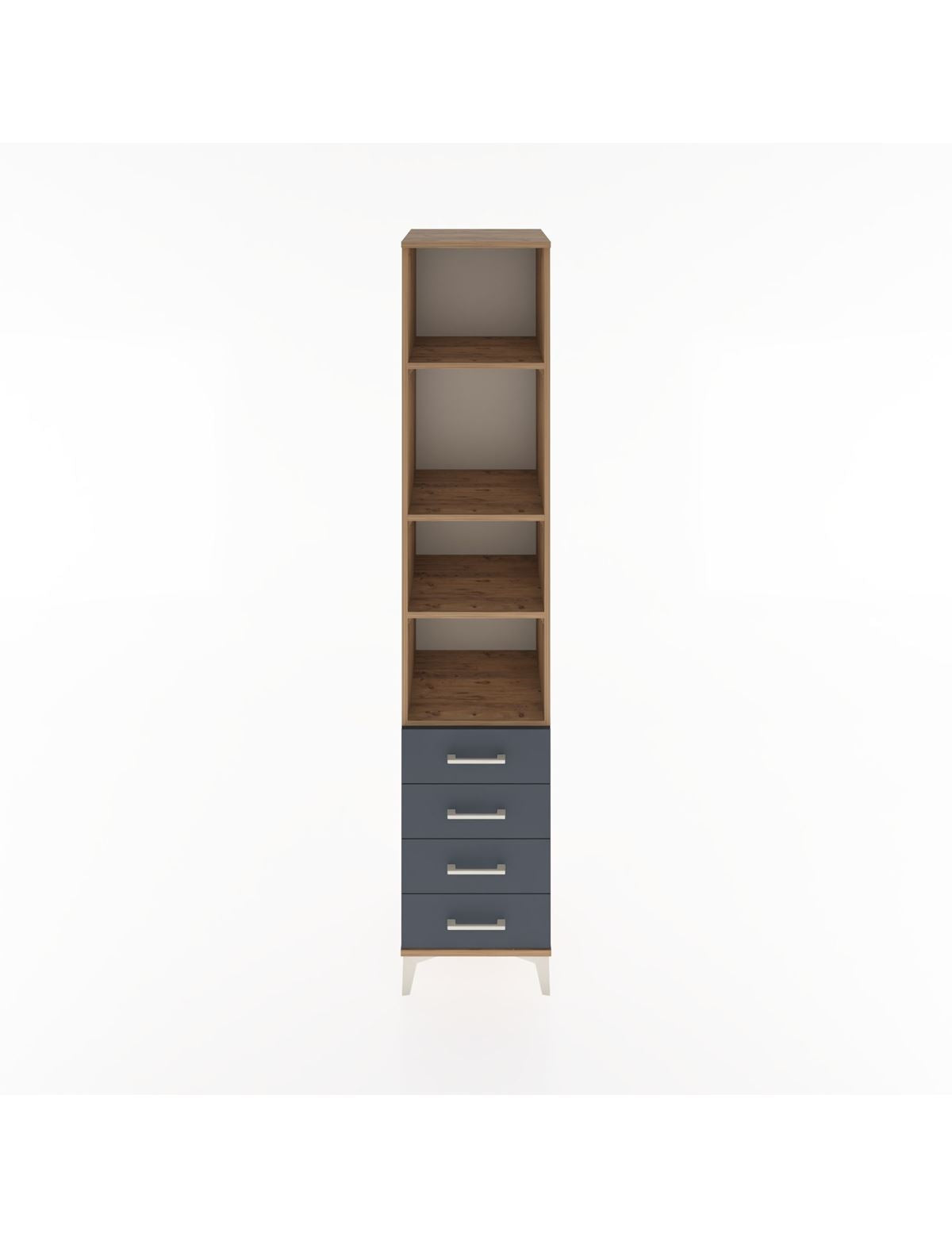 Hyperion Dolap 4 Raflı 4 Çekmeceli 44x44x221 Çam-Antrasit