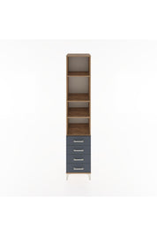 Hyperion Dolap 4 Raflı 4 Çekmeceli 44x44x221 Çam-Antrasit