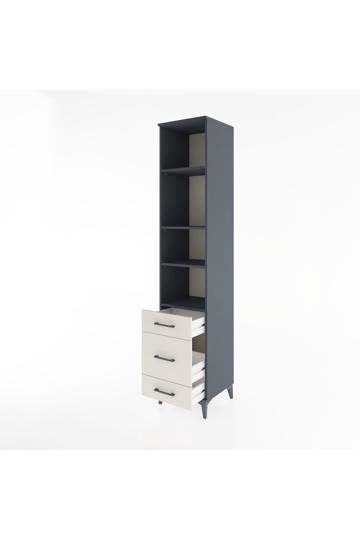 Hyperion Dolap 4 Raflı 3 Çekmeceli 44x44x221 - S61M196V4B
