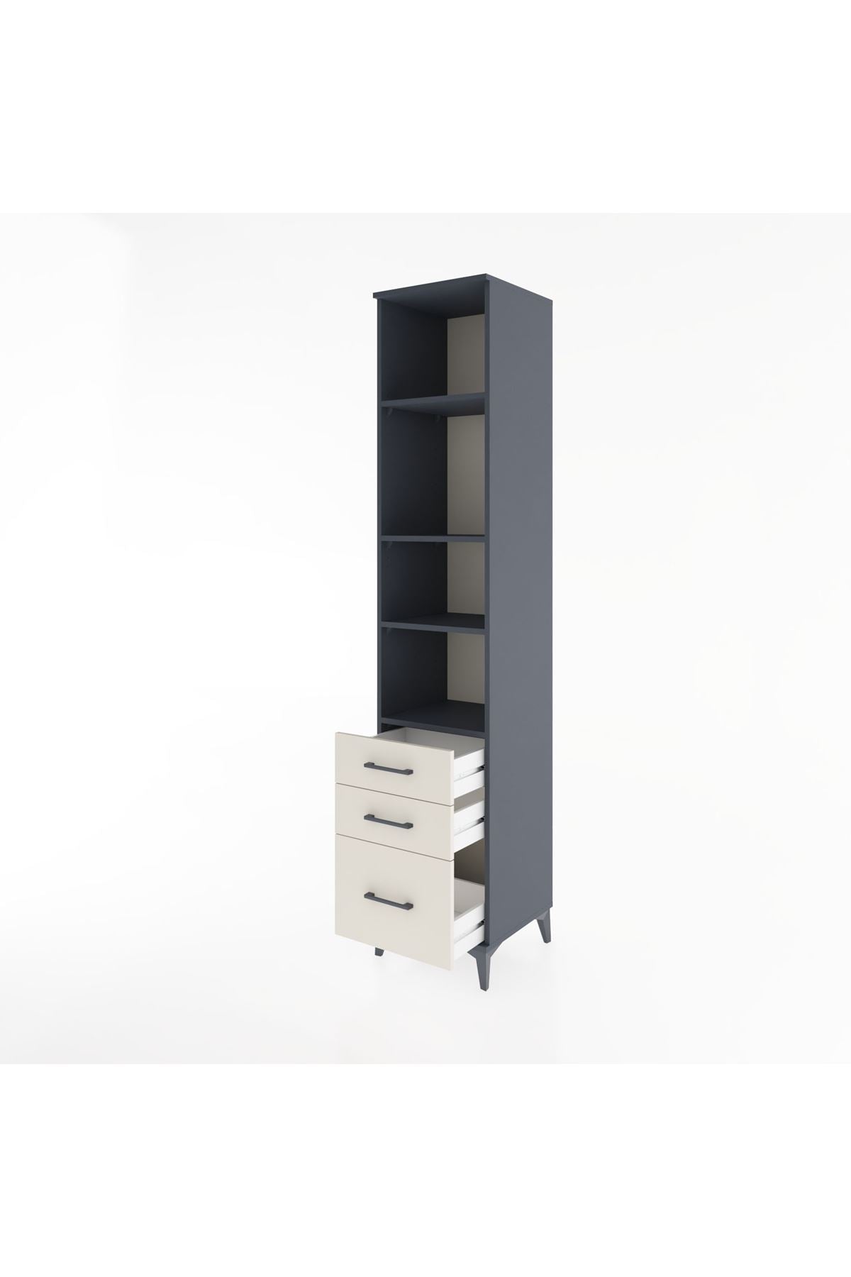 Hyperion Dolap 4 Raflı 3 Çekmeceli 44x44x221 - S61M197V4B
