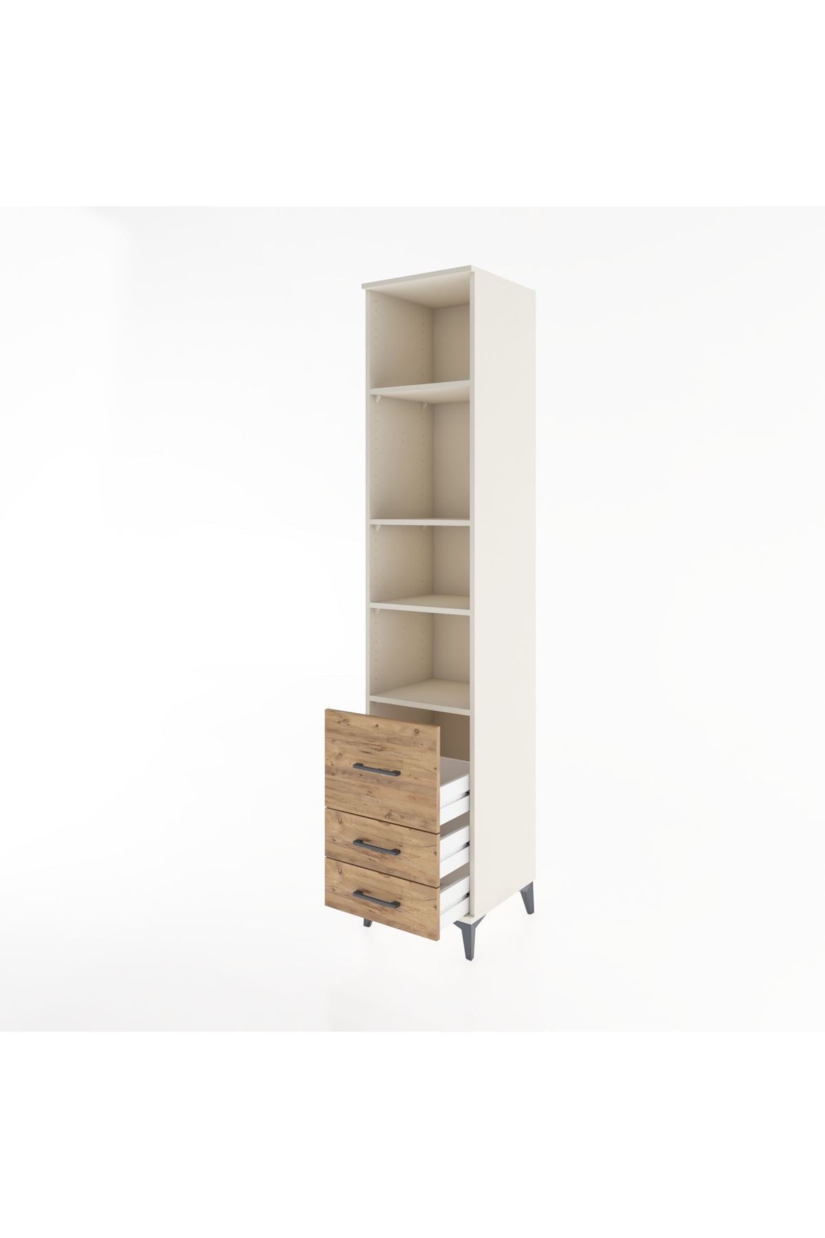 Hyperion Dolap 4 Raflı 3 Çekmeceli 44x44x221 - S61M198V3B