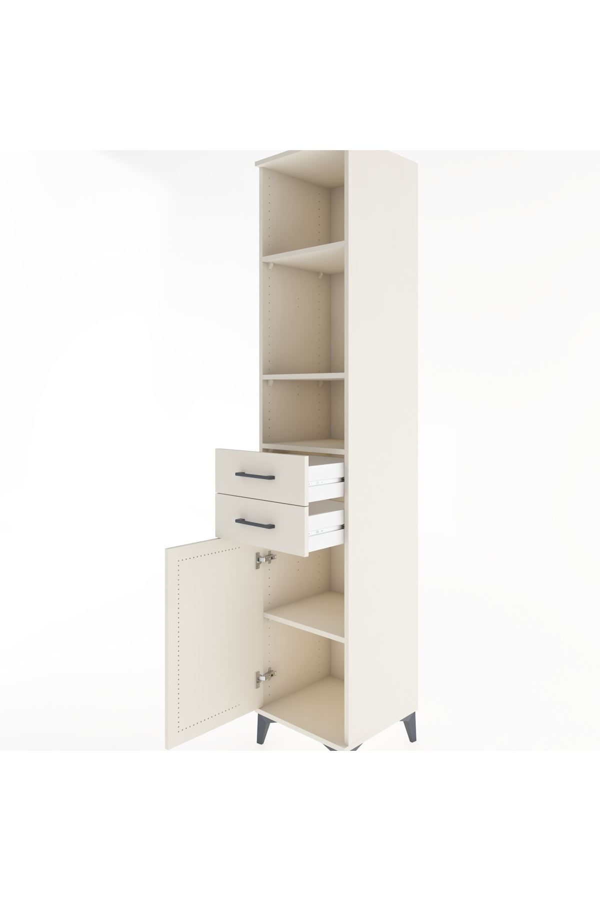 Hyperion Dolap 4 Raflı 2 Çekmeceli Tek Kapaklı 44x44x221 - S61M201V1B