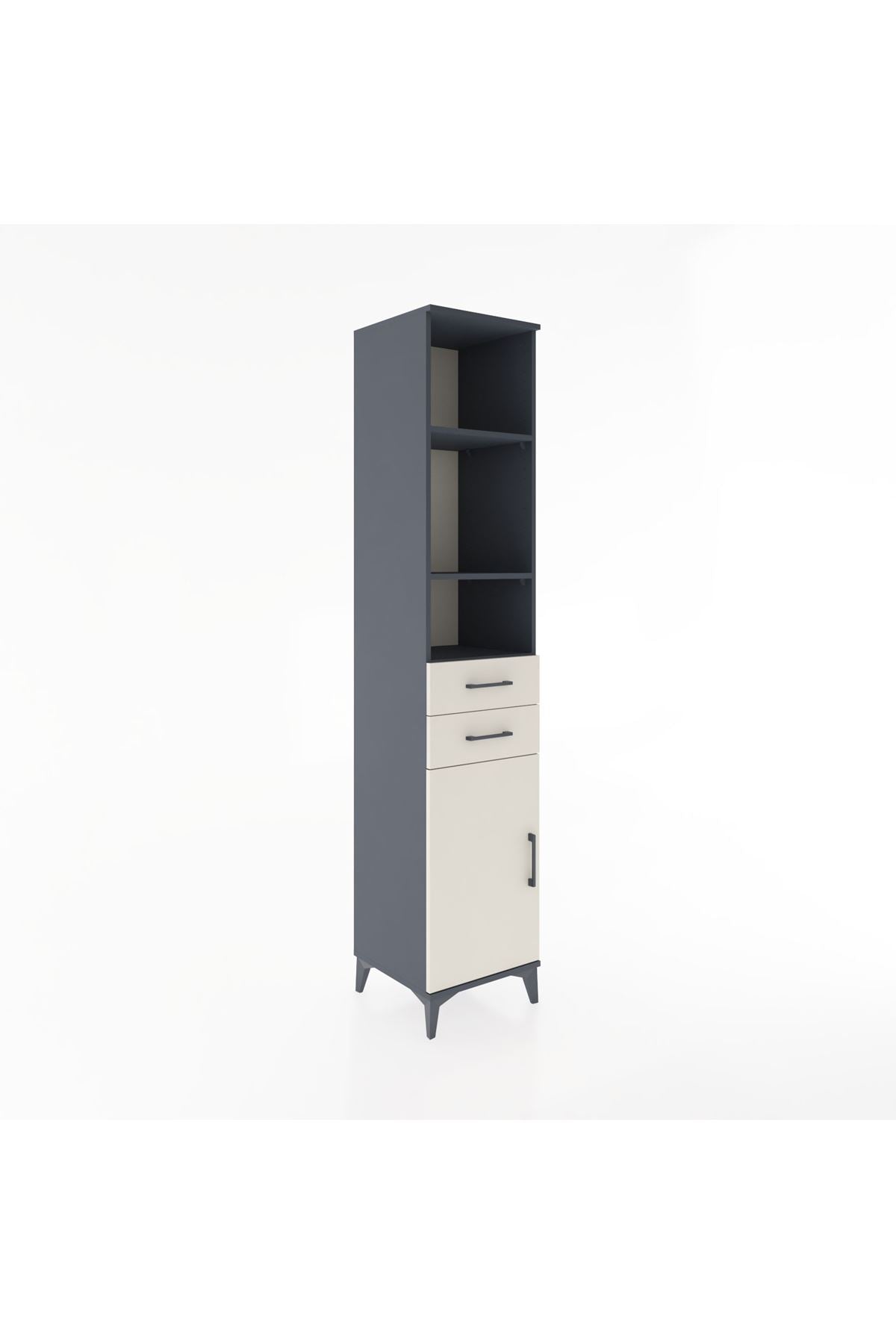 Hyperion Dolap 4 Raflı 2 Çekmeceli Tek Kapaklı 44x44x221 - S61M201V4B