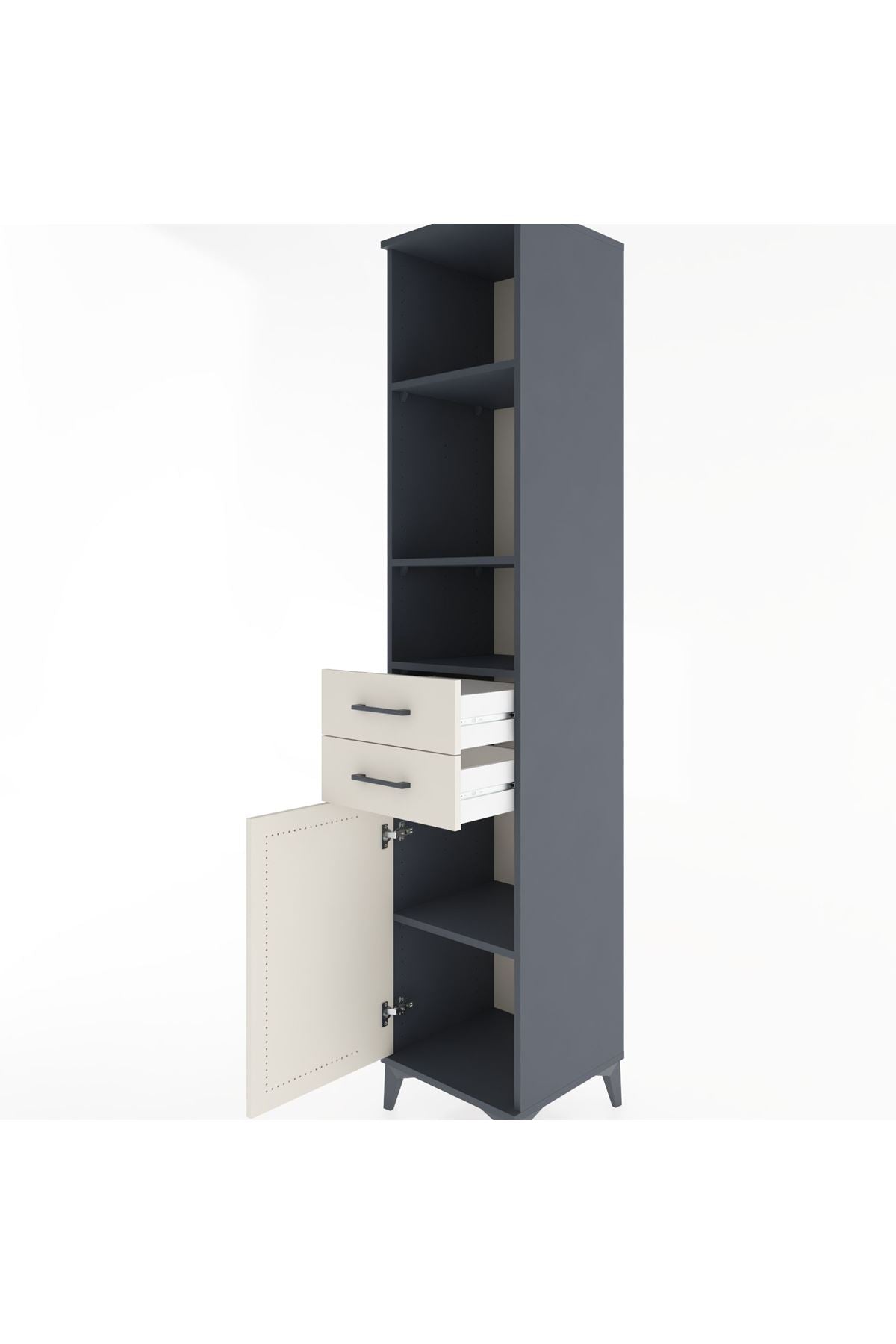 Hyperion Dolap 4 Raflı 2 Çekmeceli Tek Kapaklı 44x44x221 - S61M201V4B