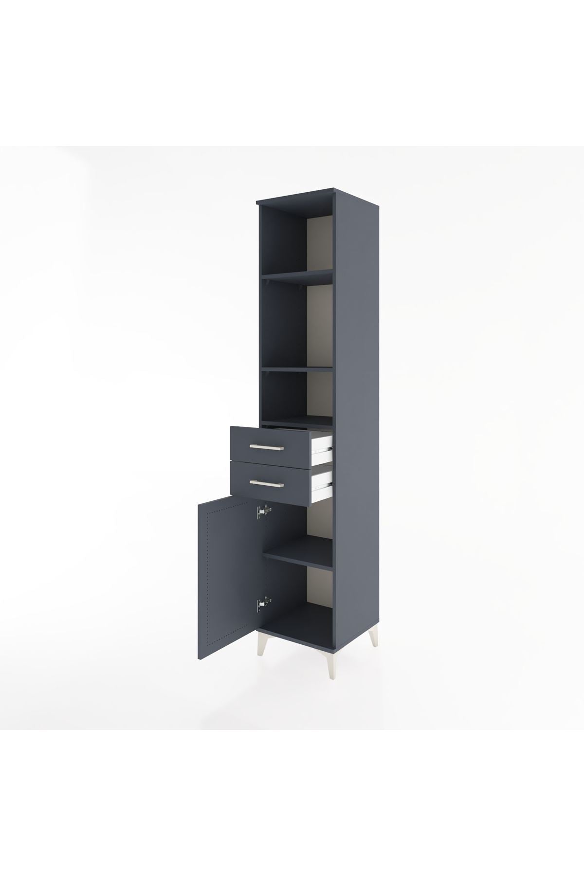 Hyperion Dolap 4 Raflı 2 Çekmeceli Tek Kapaklı 44x44x221 - S61M201V5B