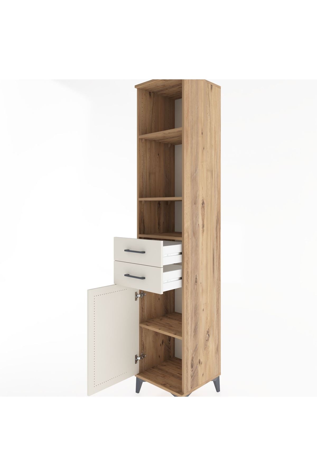 Hyperion Dolap 4 Raflı 2 Çekmeceli Tek Kapaklı 44x44x221 - S61M201V7B