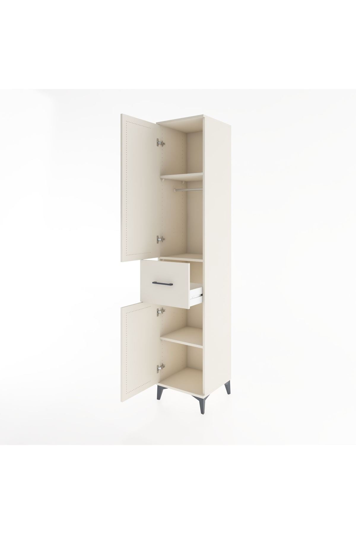 Hyperion Dolap 3 Raflı Tek Çekmeceli Tek Askılı 44x44x221 Aytaşı-Aytaşı