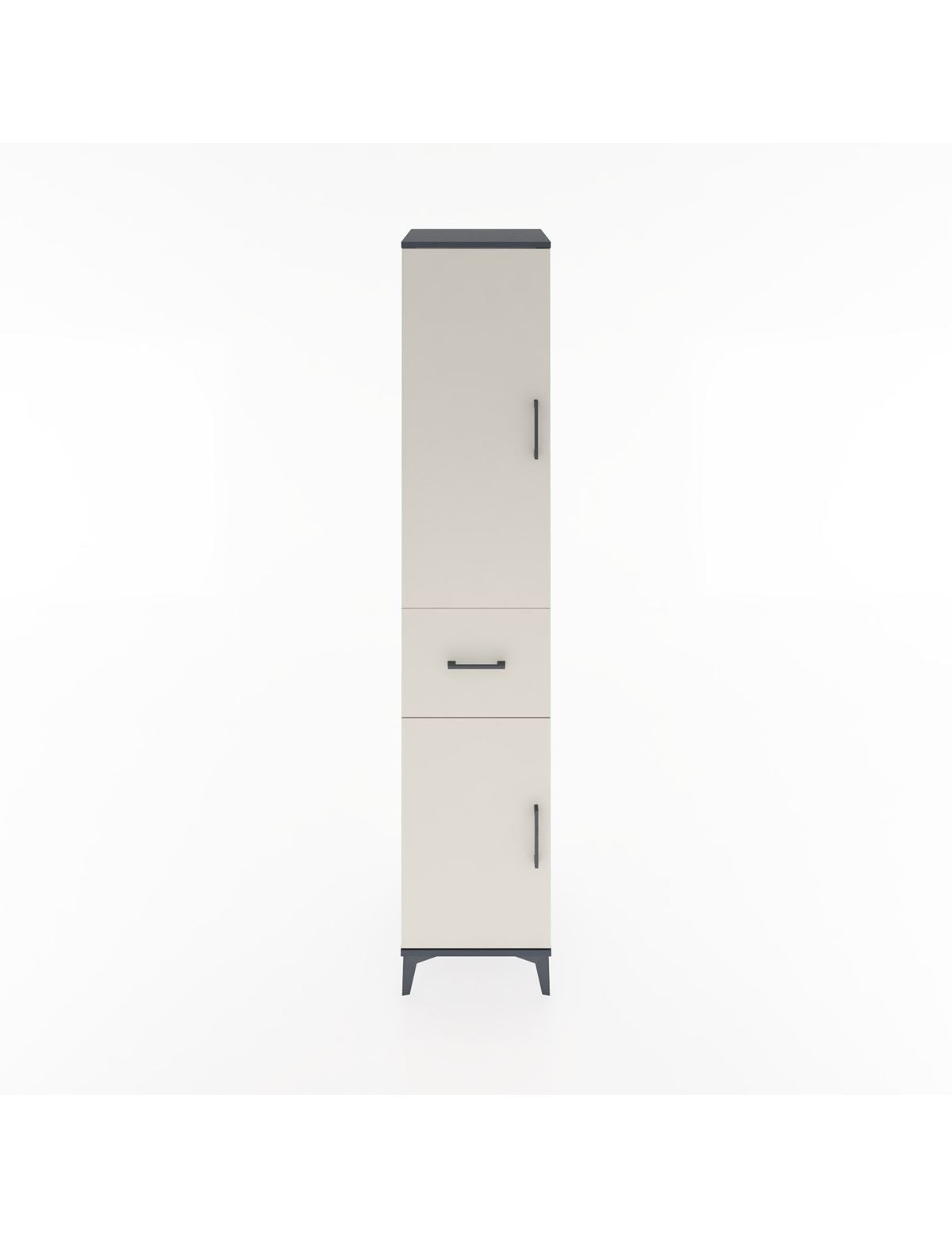 Hyperion Dolap 3 Raflı Tek Çekmeceli Tek Askılı 44x44x221 Antrasit-Aytaşı