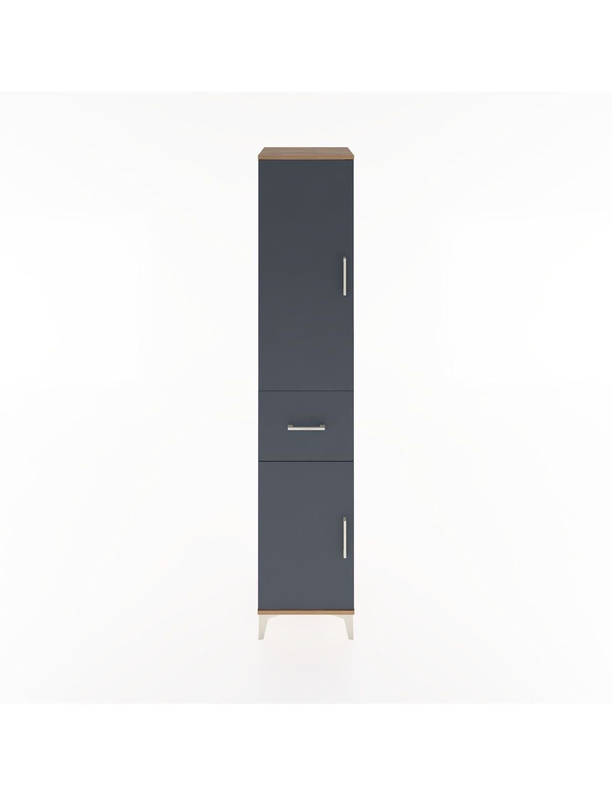 Hyperion Dolap 3 Raflı Tek Çekmeceli Tek Askılı 44x44x221 Çam-Antrasit