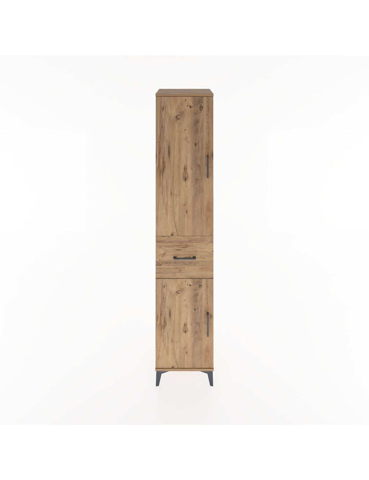Hyperion Dolap 3 Raflı Tek Çekmeceli Tek Askılı 44x44x221 Çam-Çam