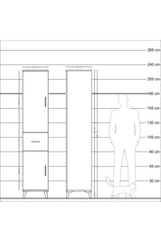 Hyperion Dolap 3 Raflı Tek Çekmeceli Tek Askılı 44x44x221 Çam-Çam